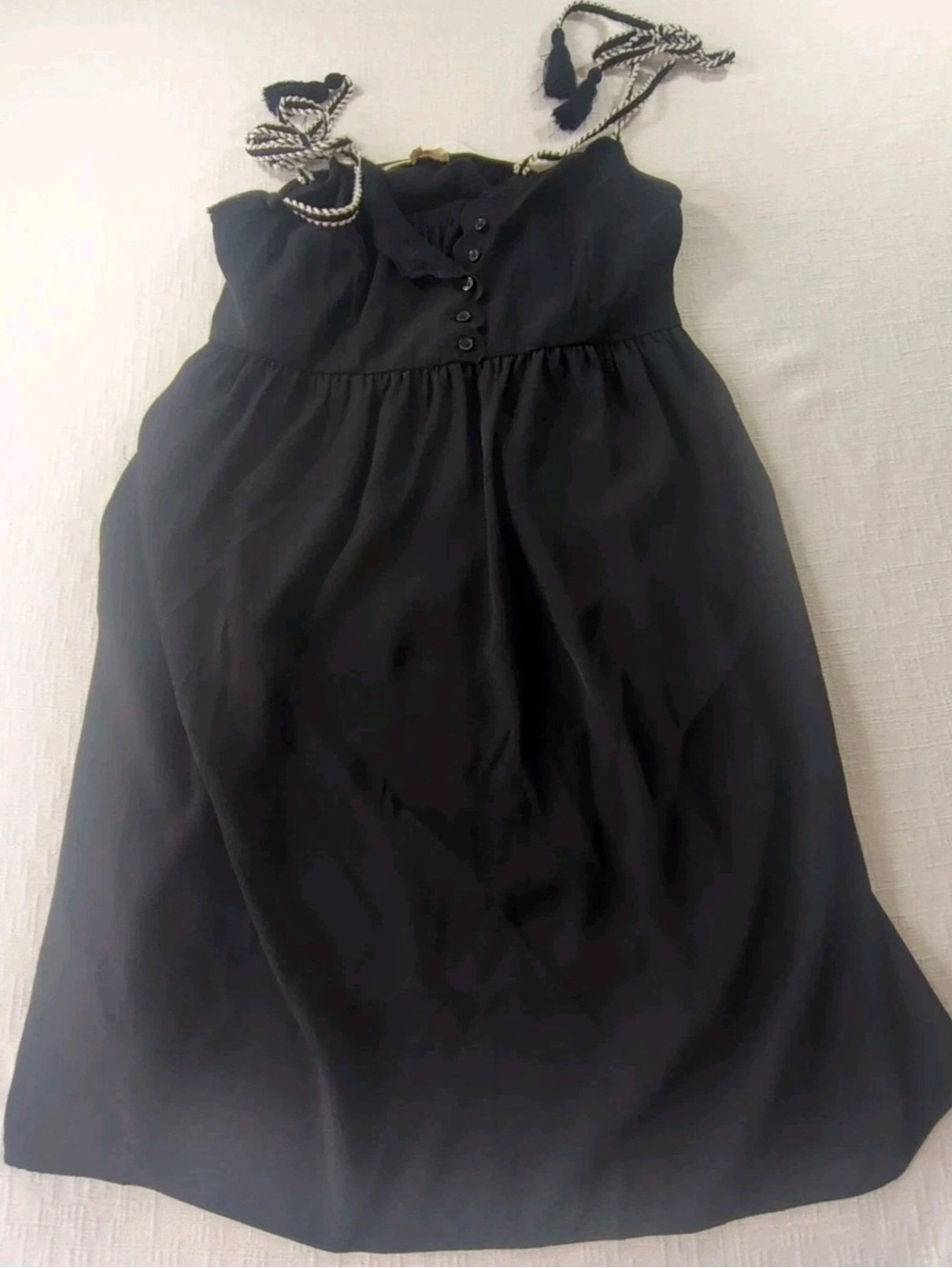 NWT Mazik Black Dress with Braided Tassel Straps